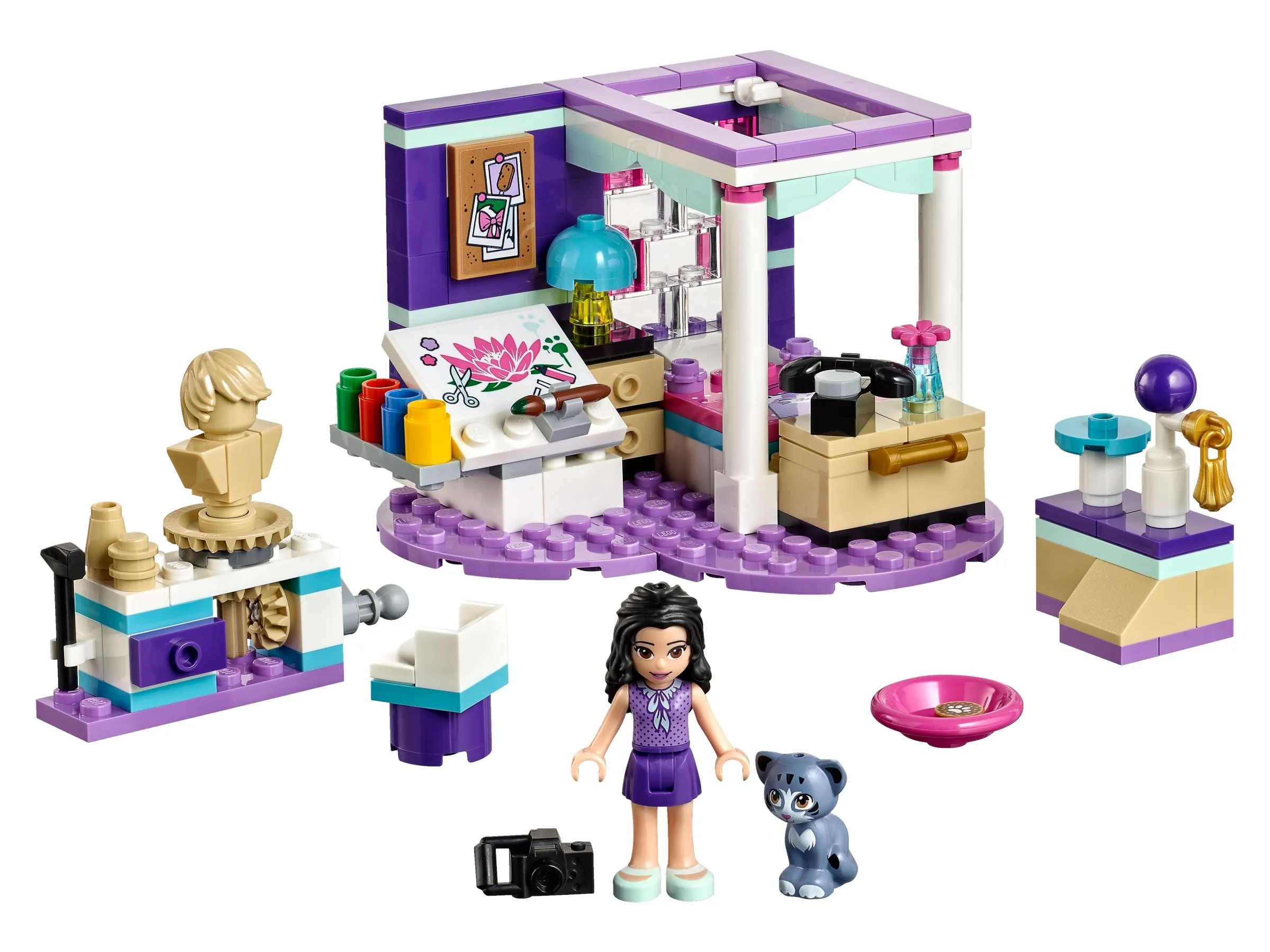 Udpakning flicker aktivitet LEGO Friends Emma's Deluxe Bedroom • Set 41342 • SetDB