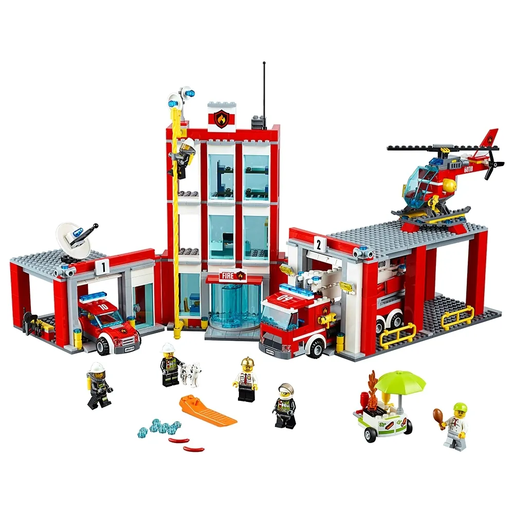 Jeg tror, ​​jeg er syg Observation fødselsdag LEGO City Fire Station • Set 60110 • SetDB • Merlins Bricks