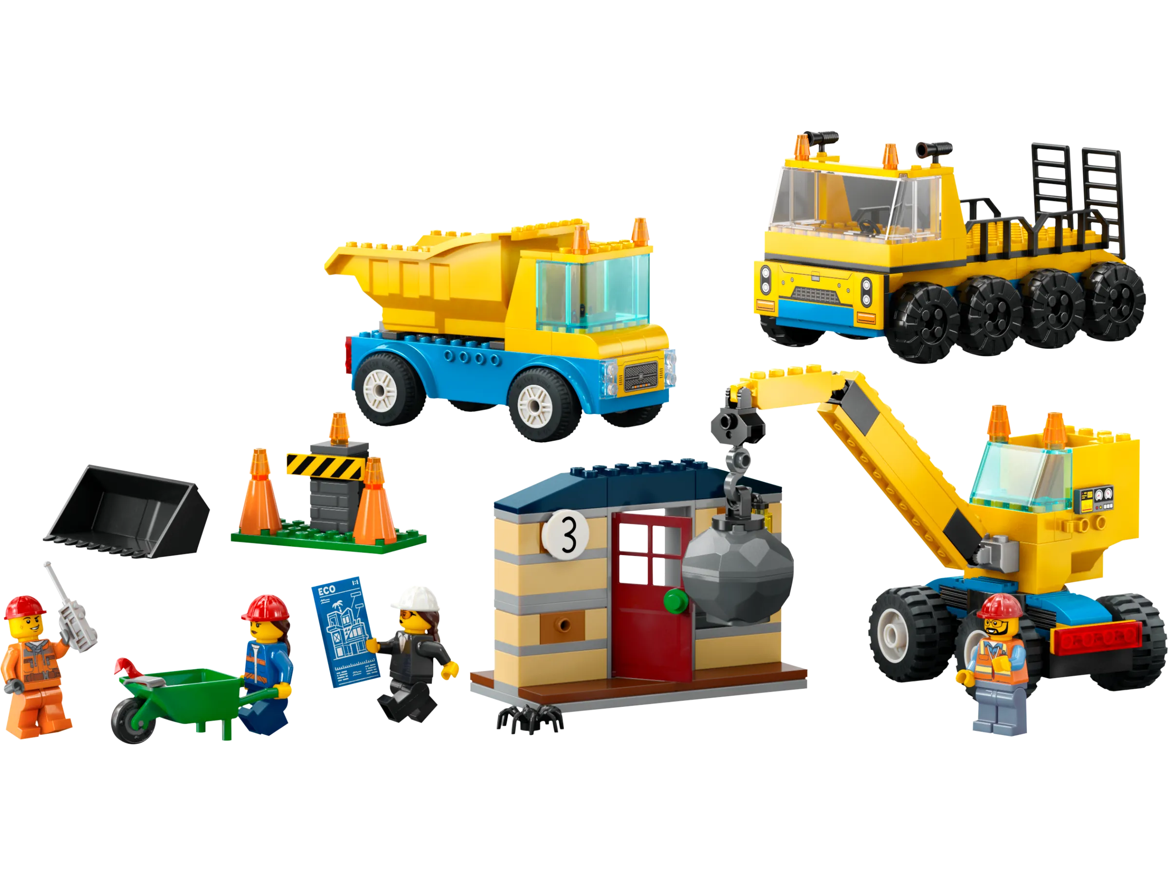 LEGO - City Baufahrzeuge und Kran mit Abrissbirne | Set 60391