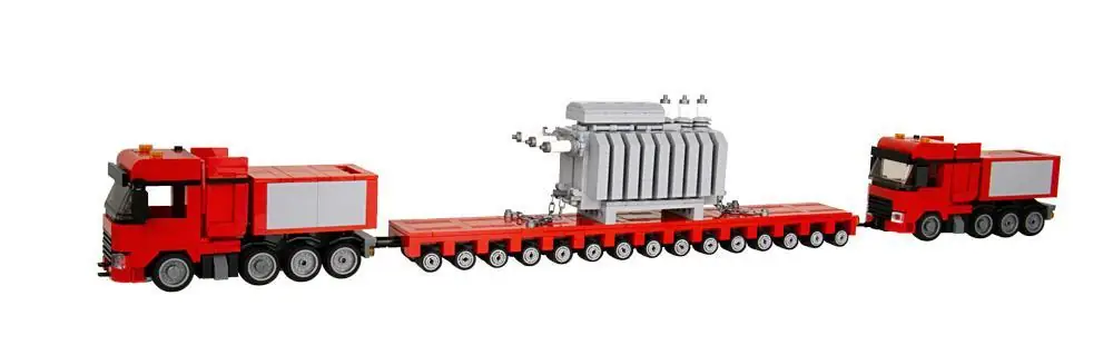 BlueBrixx - 2 LKW Stuttgart 4 Achsen mit Trafo | Set 101093