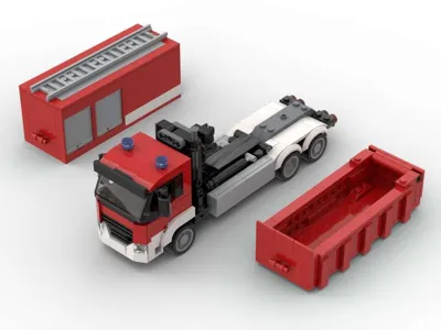 Fire brigade truck exchangeable loader 2in1 emergency vehicle
