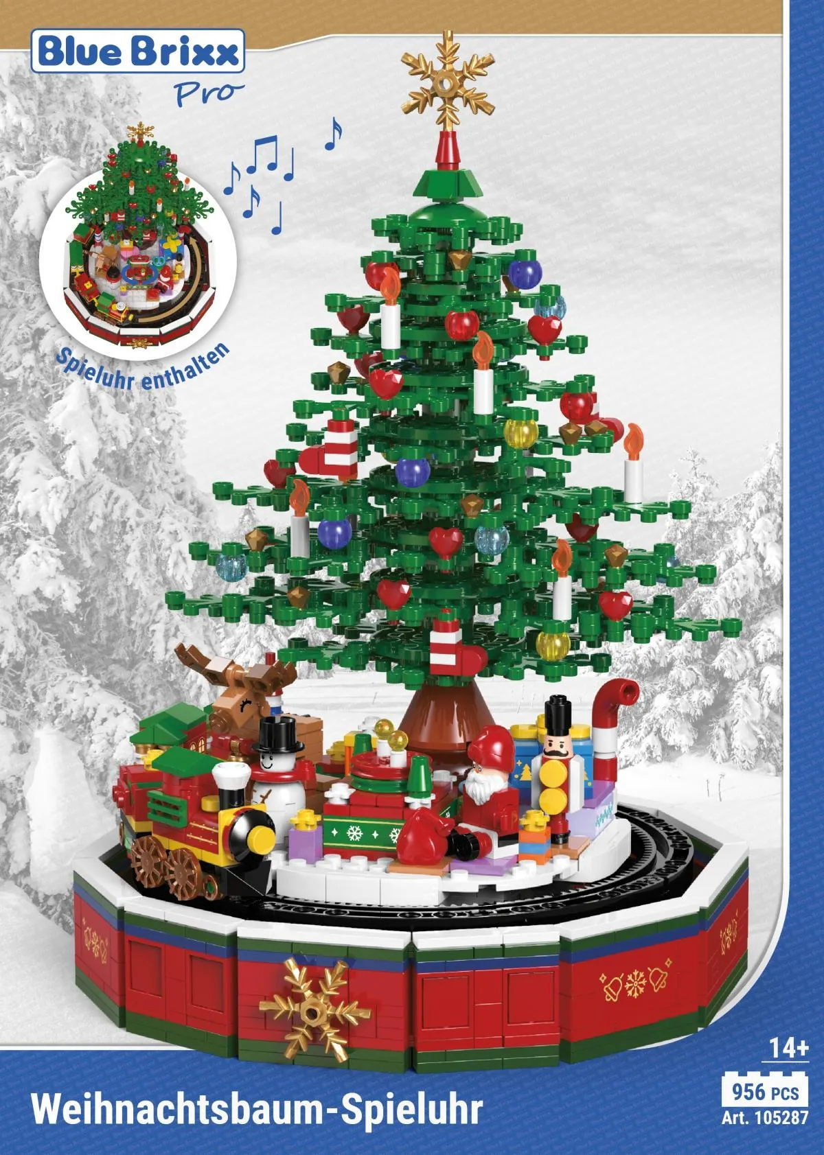 BlueBrixx - Weihnachtsbaum-Spieluhr | Set 105287