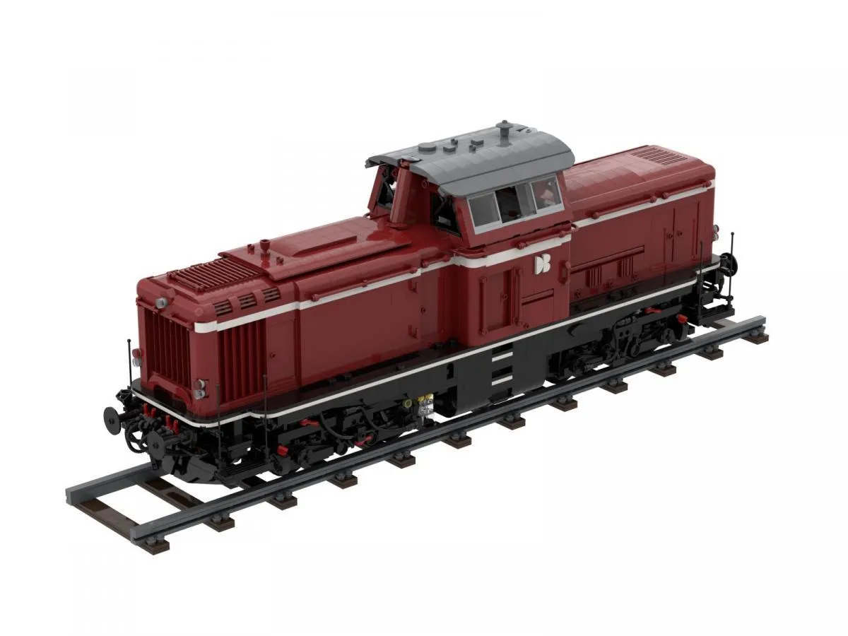 BlueBrixx - Display Lokomotive V100 dunkel rot | Set 106969