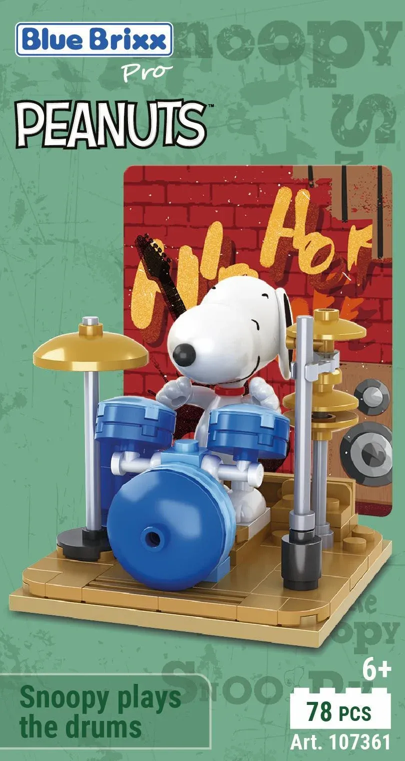BlueBrixx Peanuts Snoopy plays the drums • Set 107361