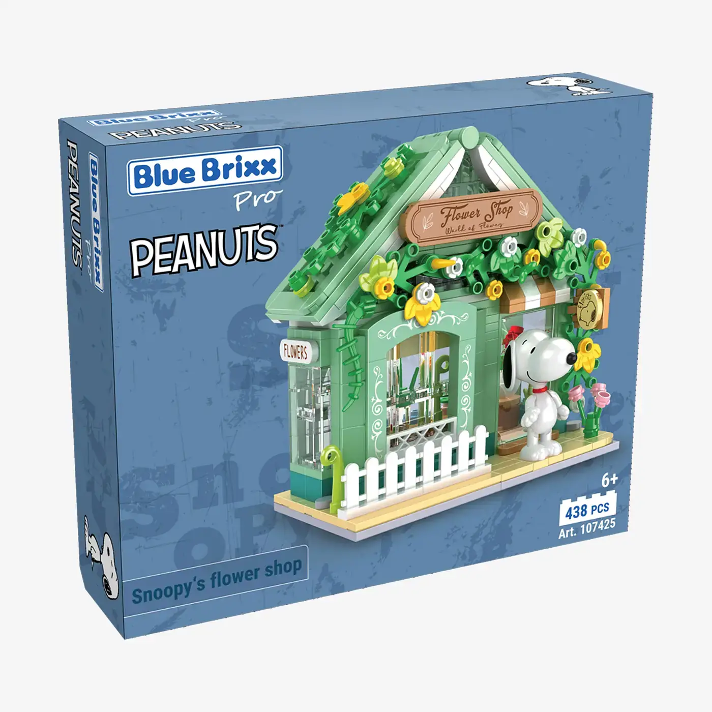 BlueBrixx Pro Snoopys Geschenkeladen – Klemmbaustein-Set Mit 430 Teilen – Offiziell Lizenziert