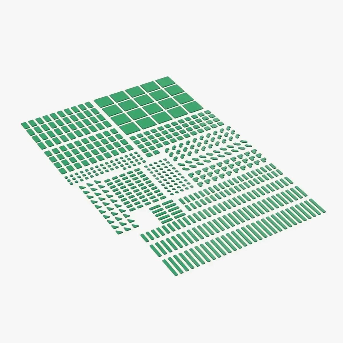 BlueBrixx Brix Fliesen, gemischt, Green • Set 401338 • SetDB