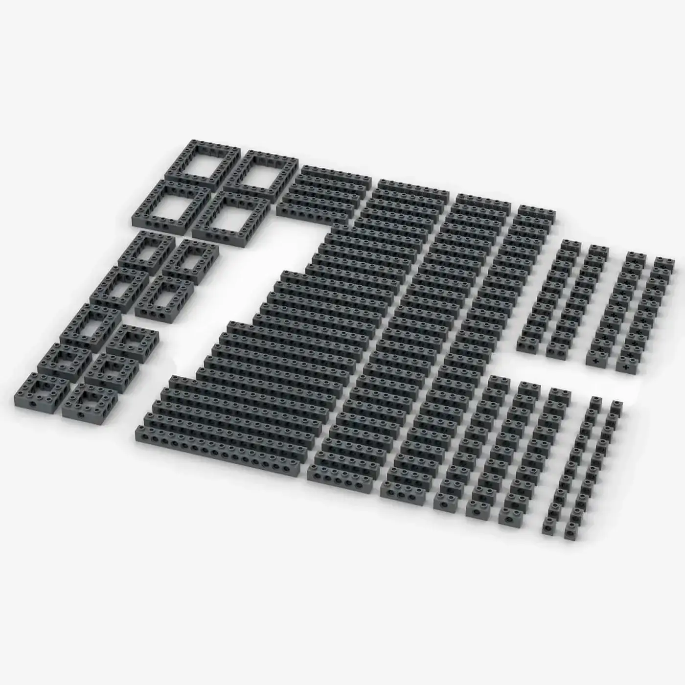 BlueBrixx Brix Technic-Bricks, gemischt, Dark Bluish Gray