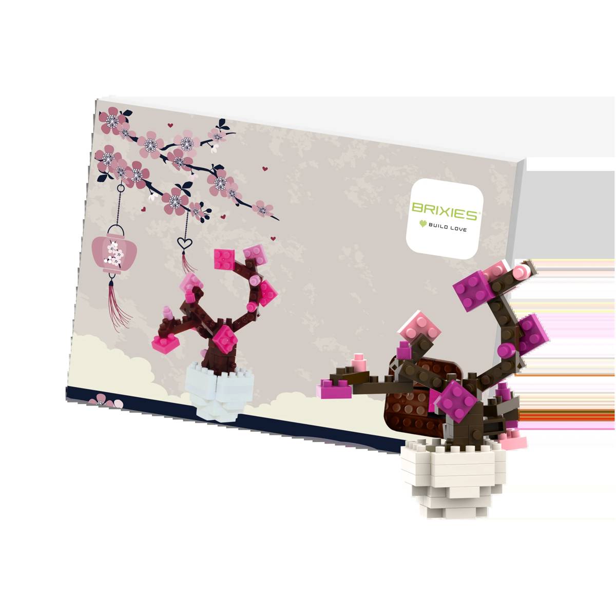 Ss 042 BRIXIES Postkarte Kirschbaum • DIAMOND BLOCKS • Set 220.042