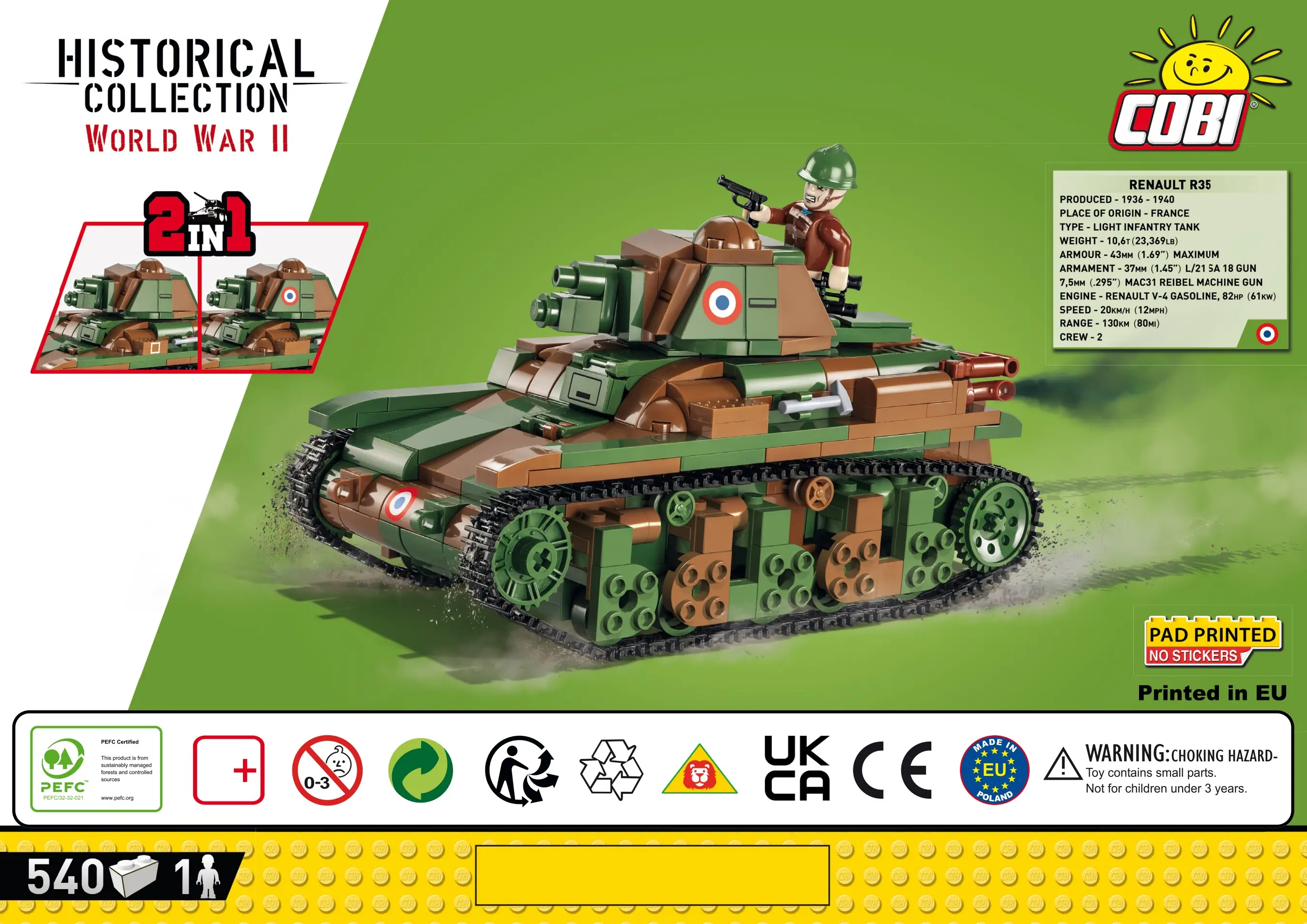 Cobi R35 Cobi Renault R35 • Set 2553 • SetDB • Merlins Bricks