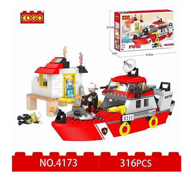 Cogo Fire Rescue Boat • Set 4173 • SetDB • Merlins Bricks