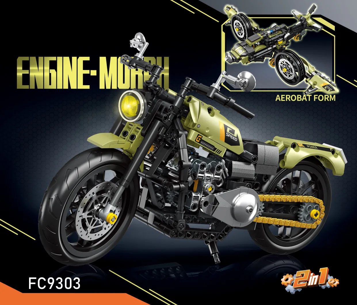 Forange - Green 2in1 motorcycle | Set FC9303