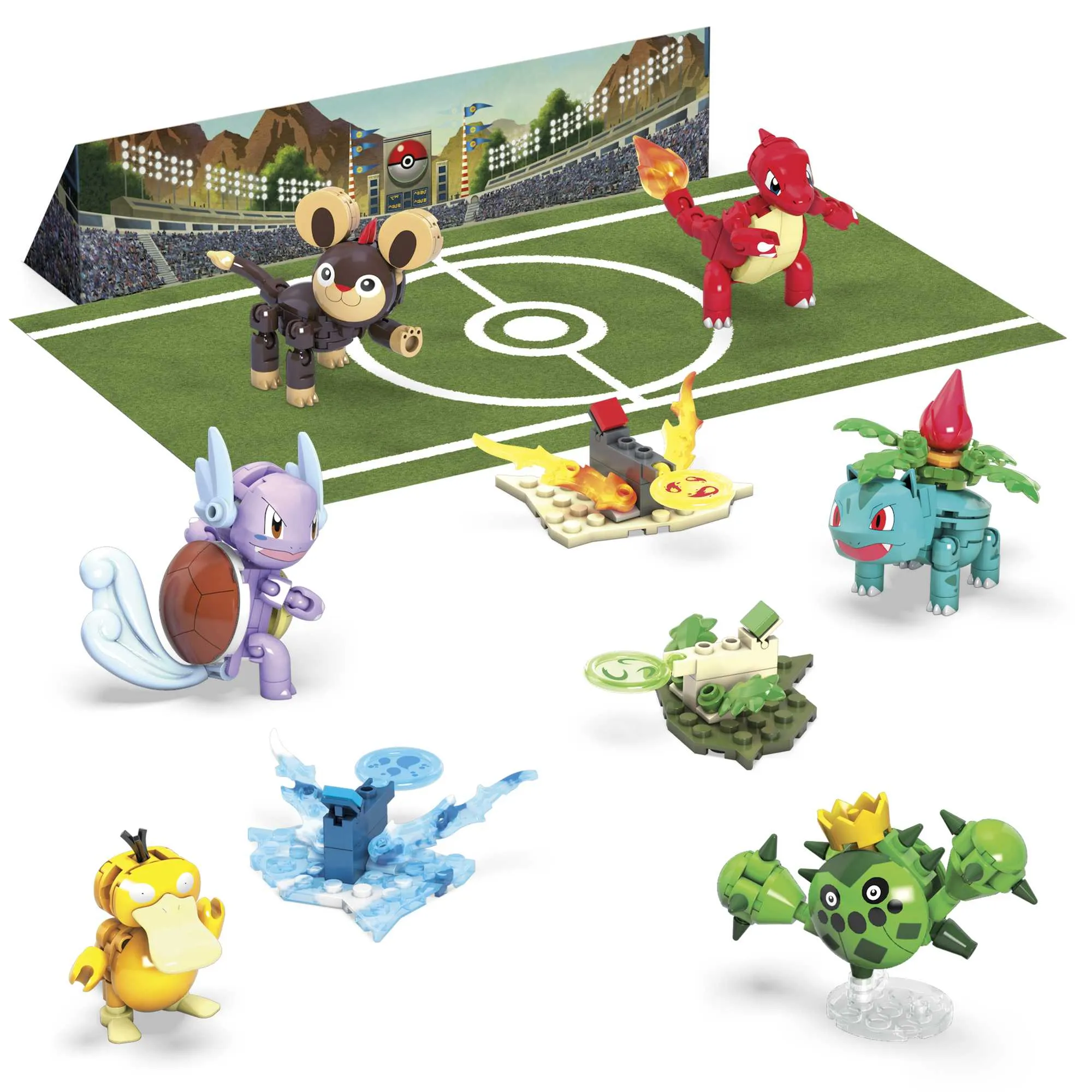MEGA Construx - - Pokémon Trainer Team Challenge, Bauset mit 6 beweglichen Pokémon Figuren, Spielzeug ab 6 Jahren | Set GNV47