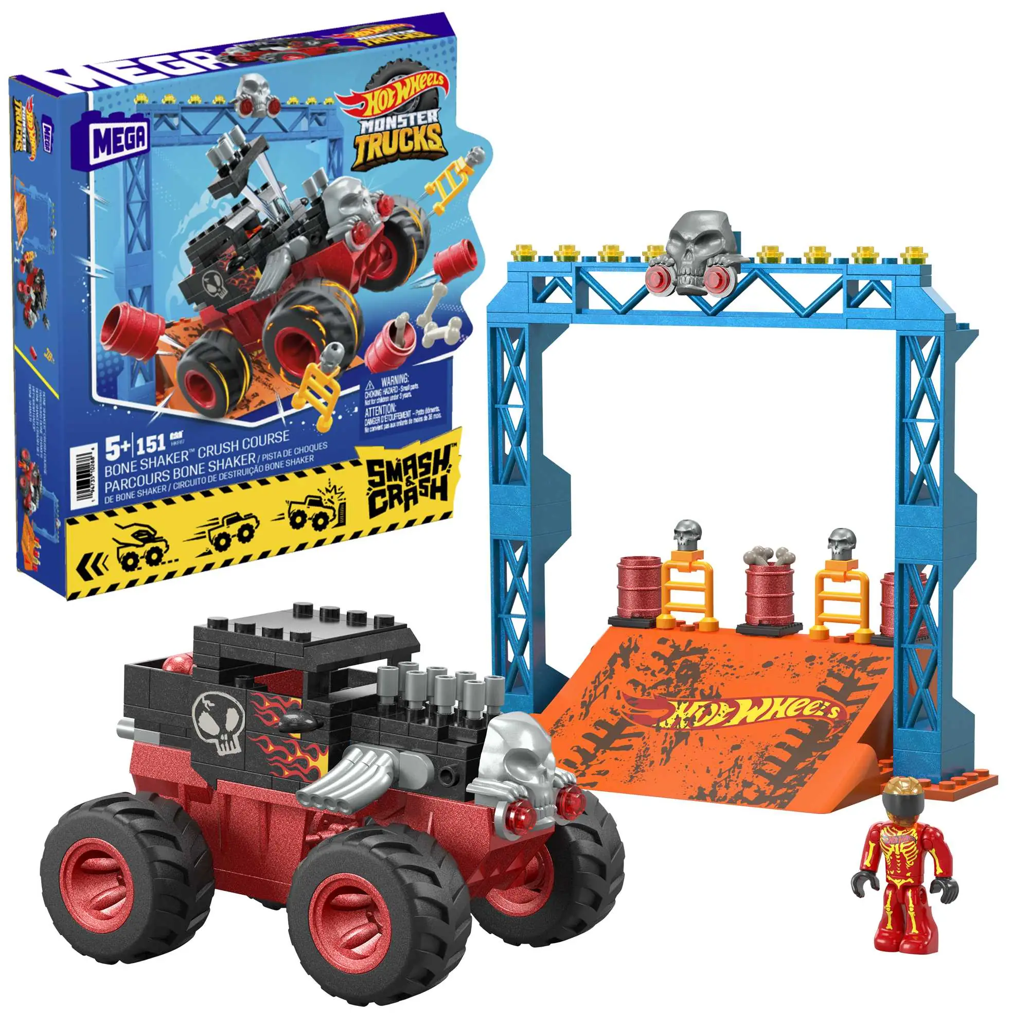 MEGA Construx Hot Wheels Bone Shaker Crush Course Monster Truck