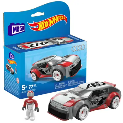 Hot Wheels™ Audi™ RS6 GTO - 77-teiliges Bauspielzeug-Set mit beweglicher Mikro-Actionfigur, Gummireifen und authentischen Details, für Kinder ab 5 Jahren