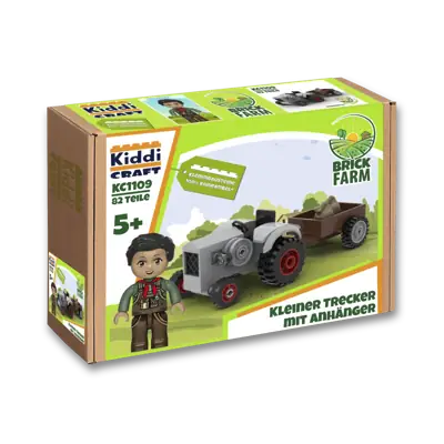 Kiddicraft KC1104 Kühe Auf Der Weide – 62-teiliges Klemmbausteine-Set Mit 2 Kühen & Vogel