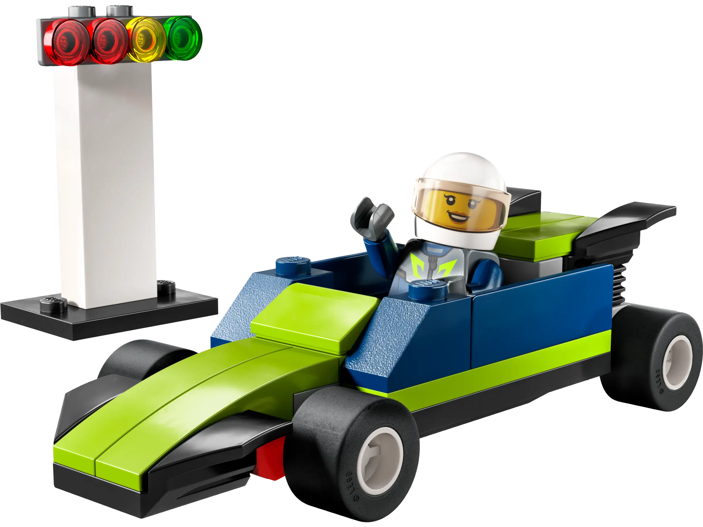Blue lego top race car