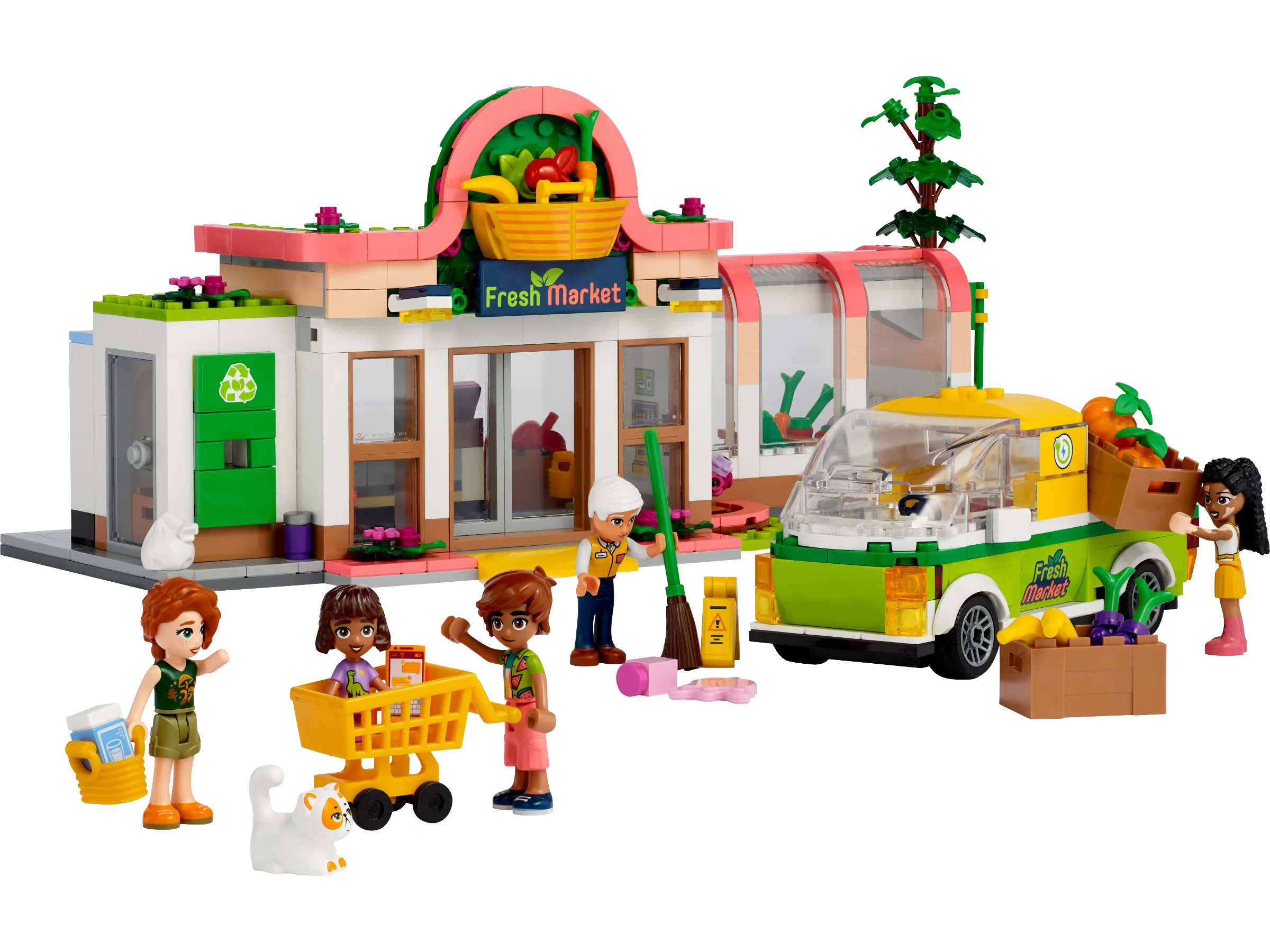  LEGO Friends Heartlake City Community Kitchen 41747 Pretend  Building Toy Set, Creative Fun for Boys and Girls Ages 8+, with 3  Mini-Dolls, 1 Micro-Doll, a Pet Cat and Lots of Kitchen