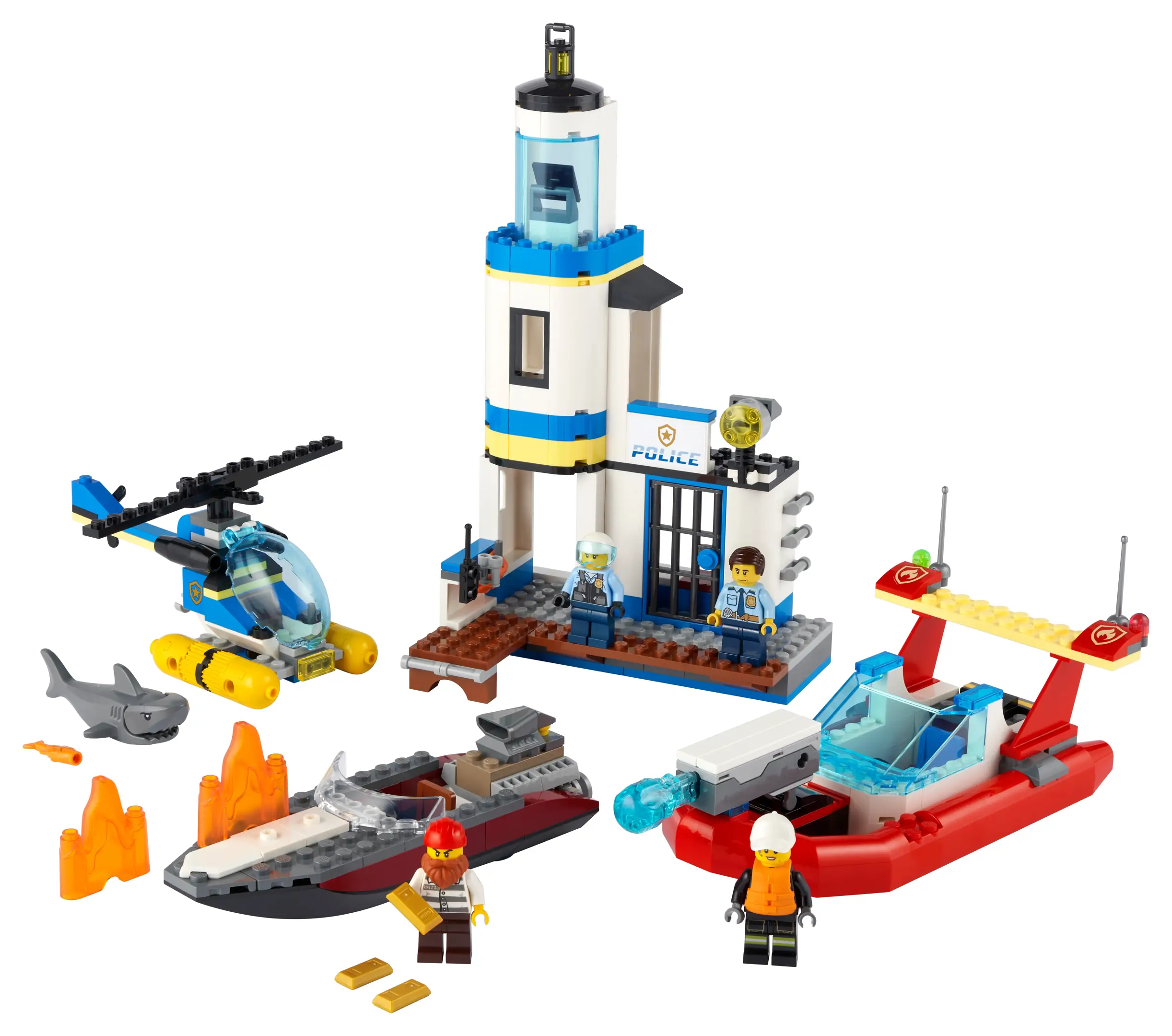 Lego city police boat 2021 hot sale