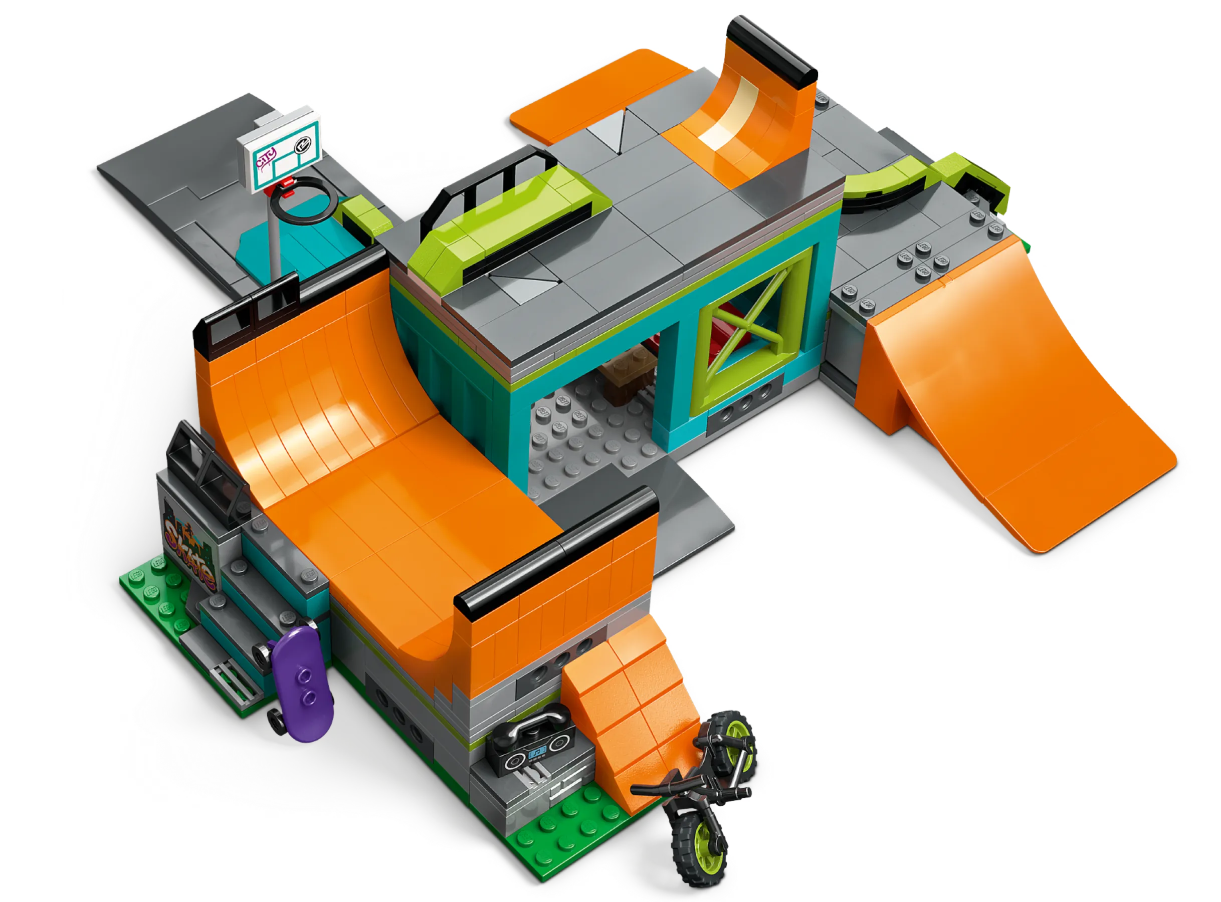 LEGO My City Street Skate Park 60364 Building Toy Set, Includes a