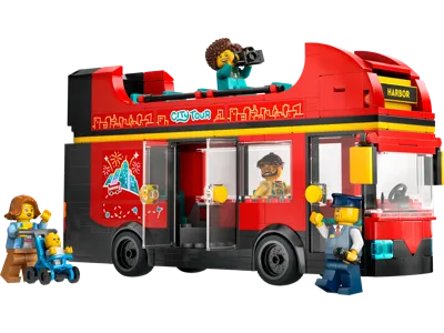 City Red Double-Decker Sightseeing Bus