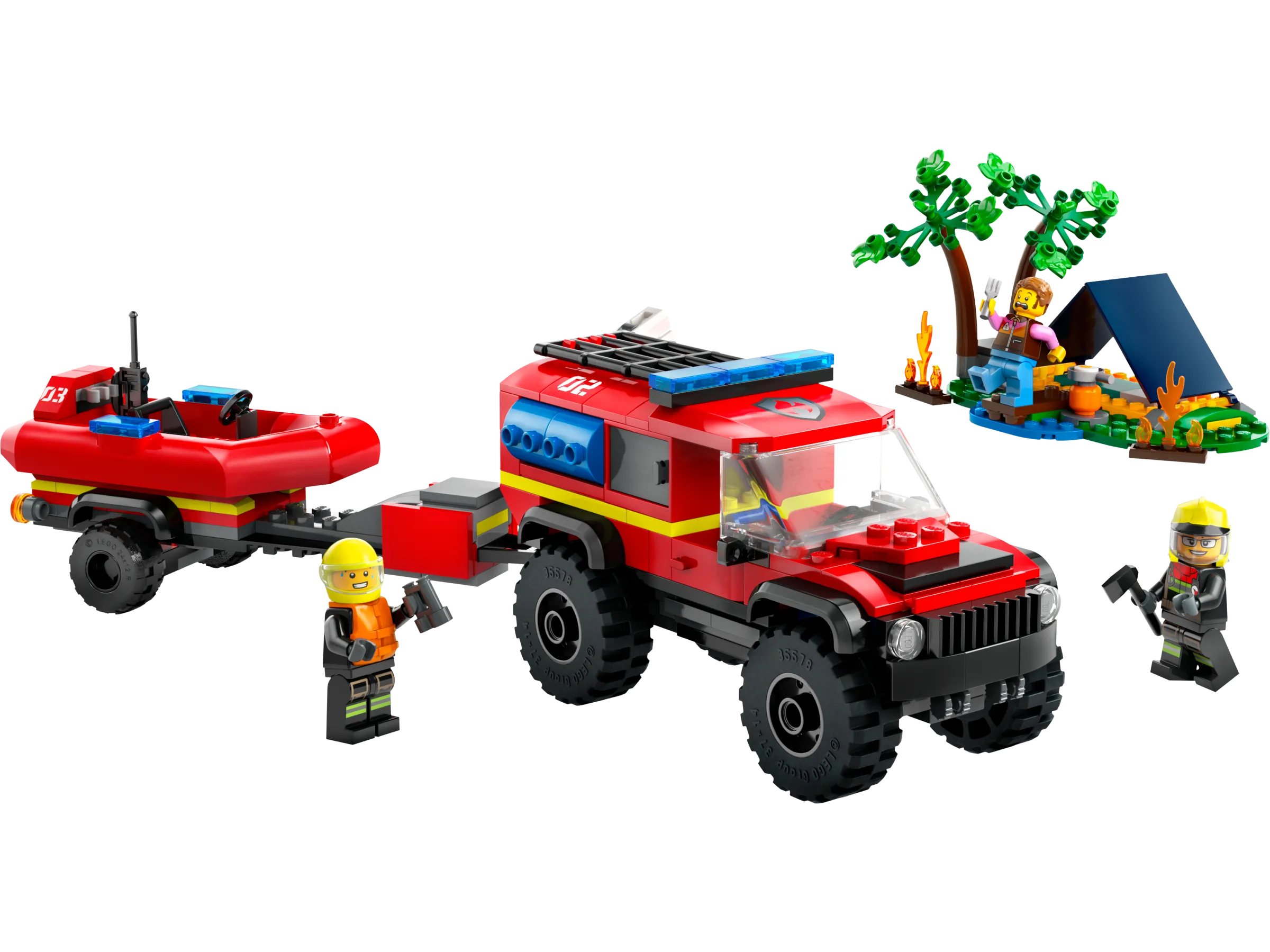 LEGO City 4x4 Fire Truck with Rescue Boat • Set 60412