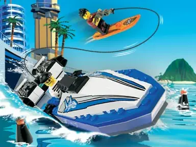 Island Xtreme Stunts Motorboot mit Wakeboard