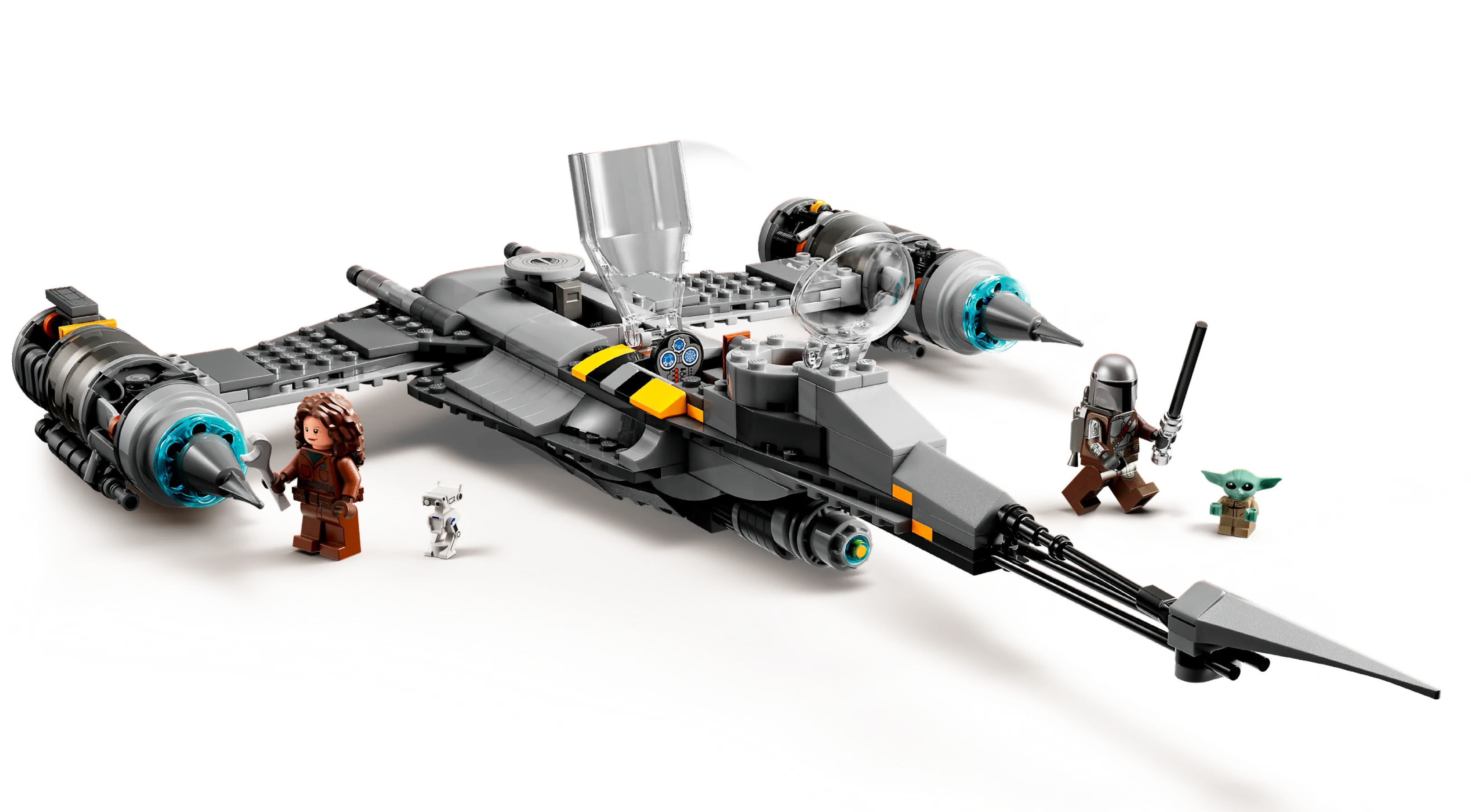 LEGO Mandalorian & Grogu, HAIR Custom Darksaber SILVER 75325 Din Djarin  WEAPONS!