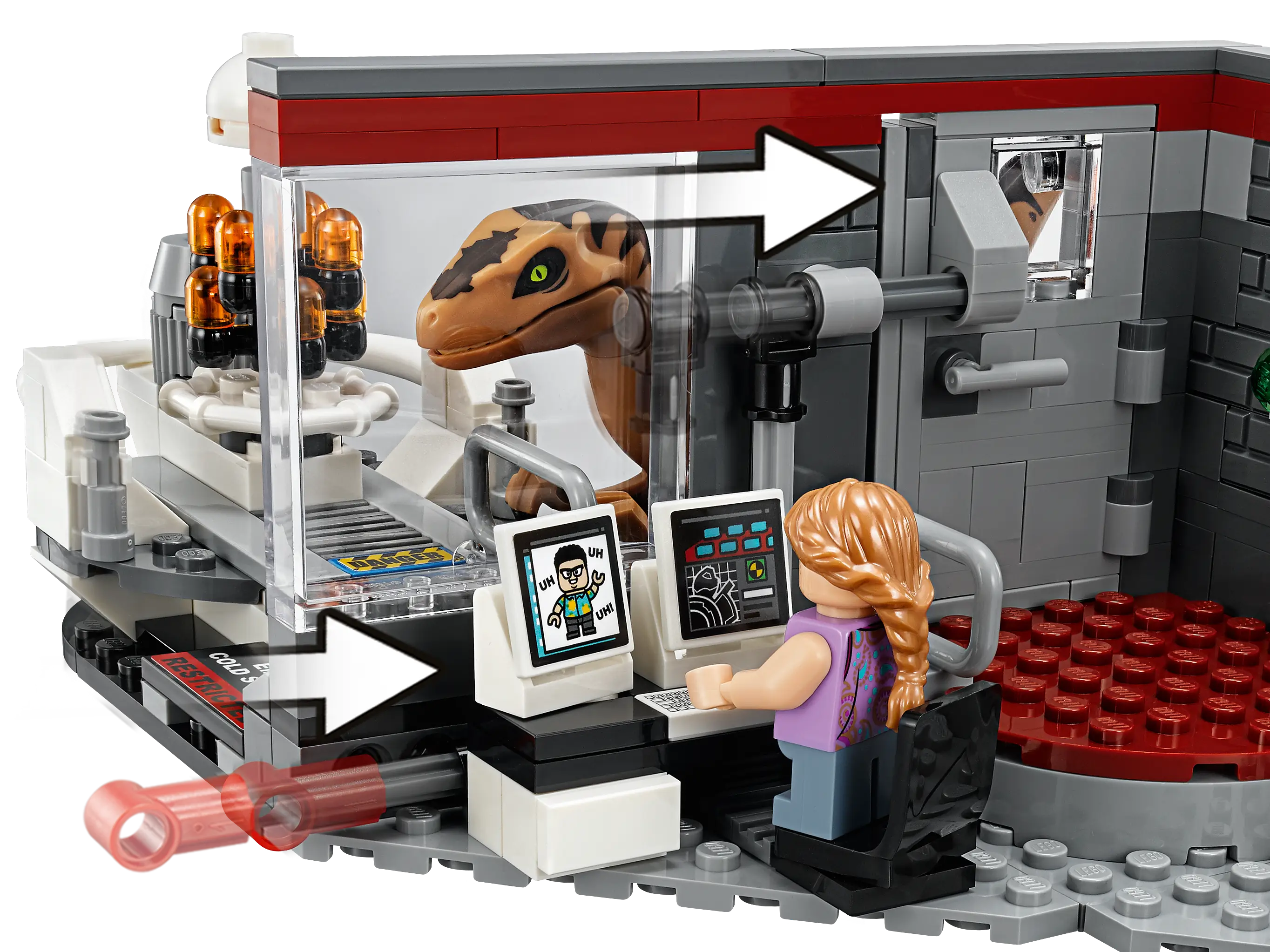 Lego jurassic velociraptor store chase