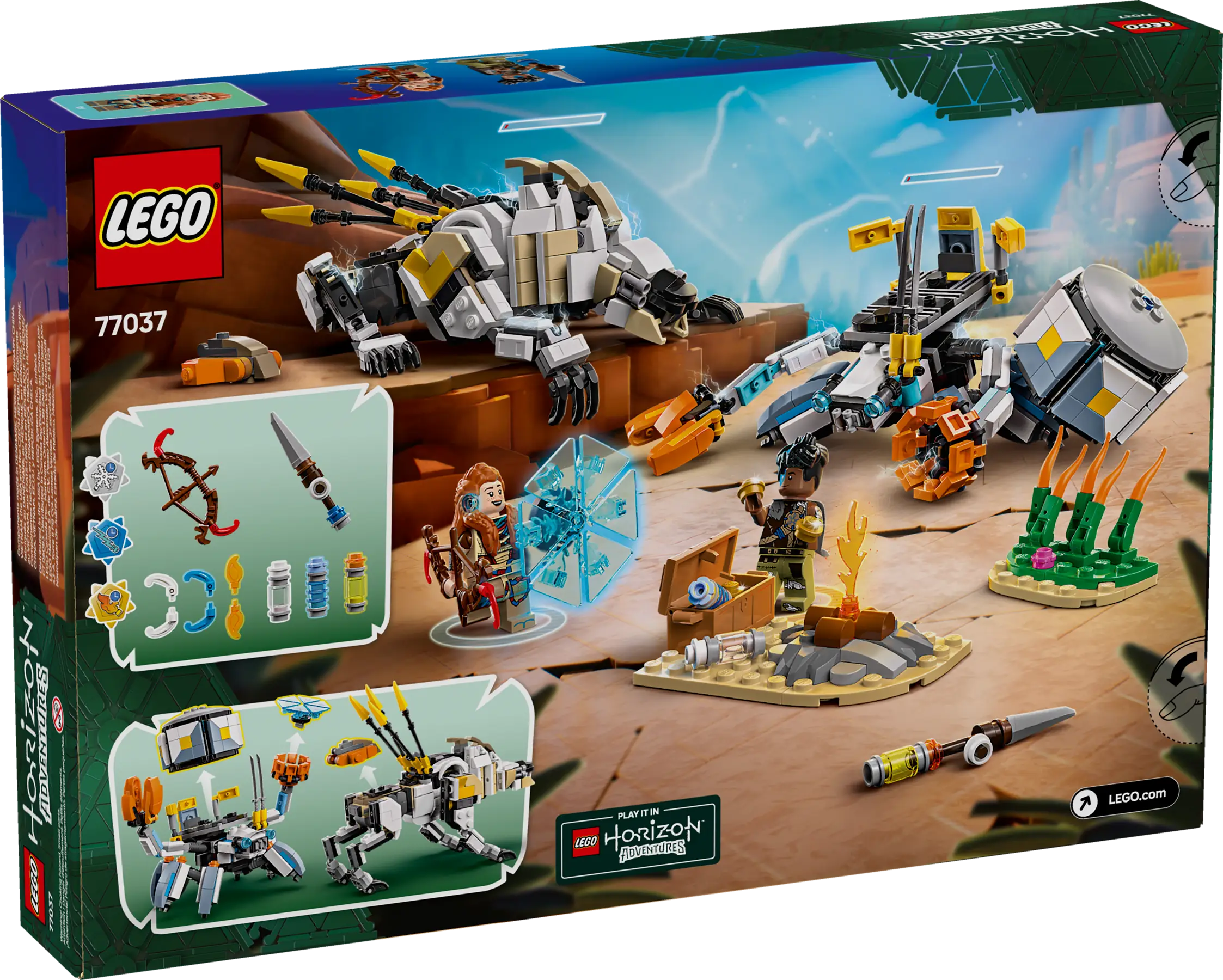 LEGO Horizon Aloy und Varl vs. Panzerwanderer und Sägezahn