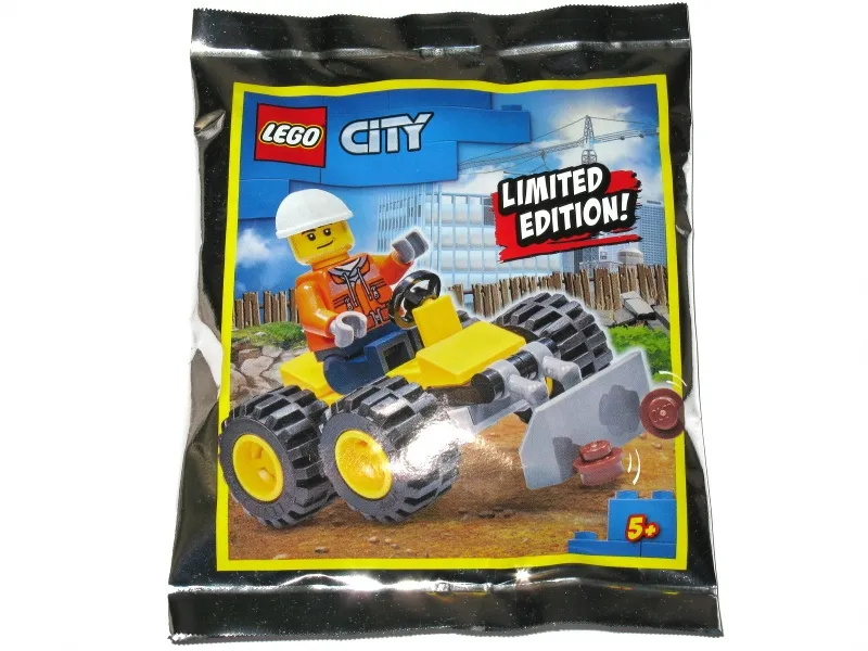 City Construction Worker with Bulldozer foil pack #1