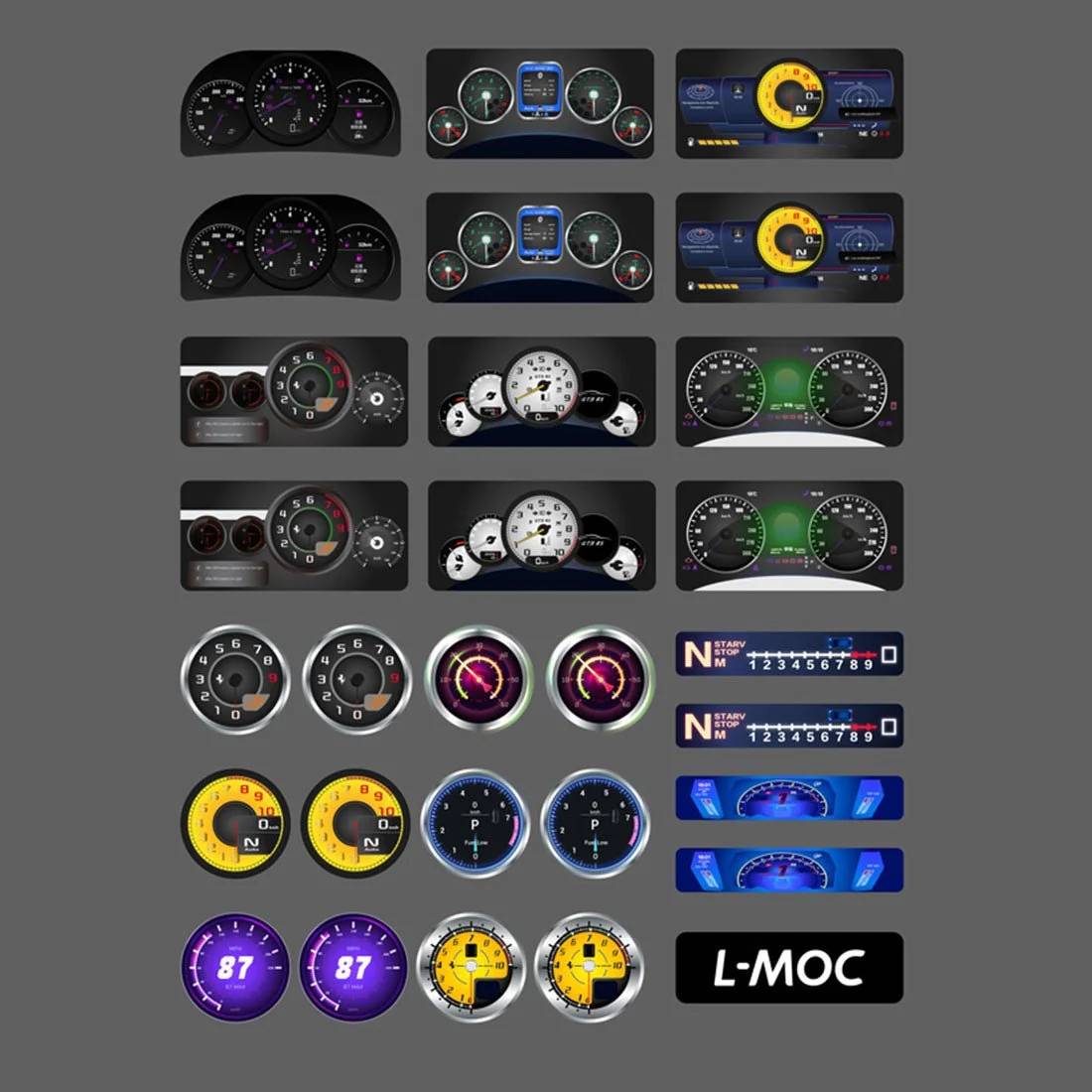 LesDiy Universal Instrument Panel Transfer Sticker for Car Set