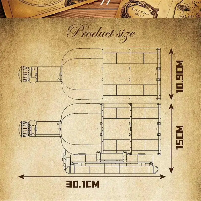 Mould King 10070 Nave Pirata In Bottiglia - Modello Da Costruzione Black Pearl (778 Pezzi)