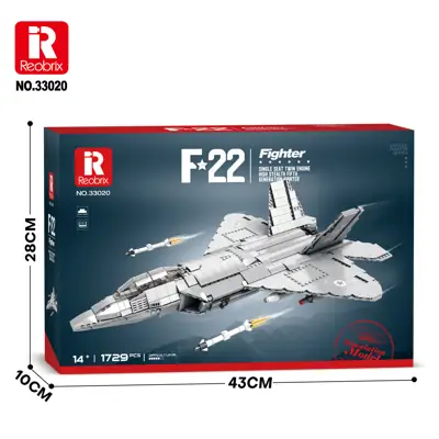 Reobrix SU-57 Set costruzione per jet da combattime, kit modello di aereo