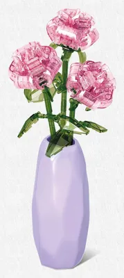Crystal roses with vase