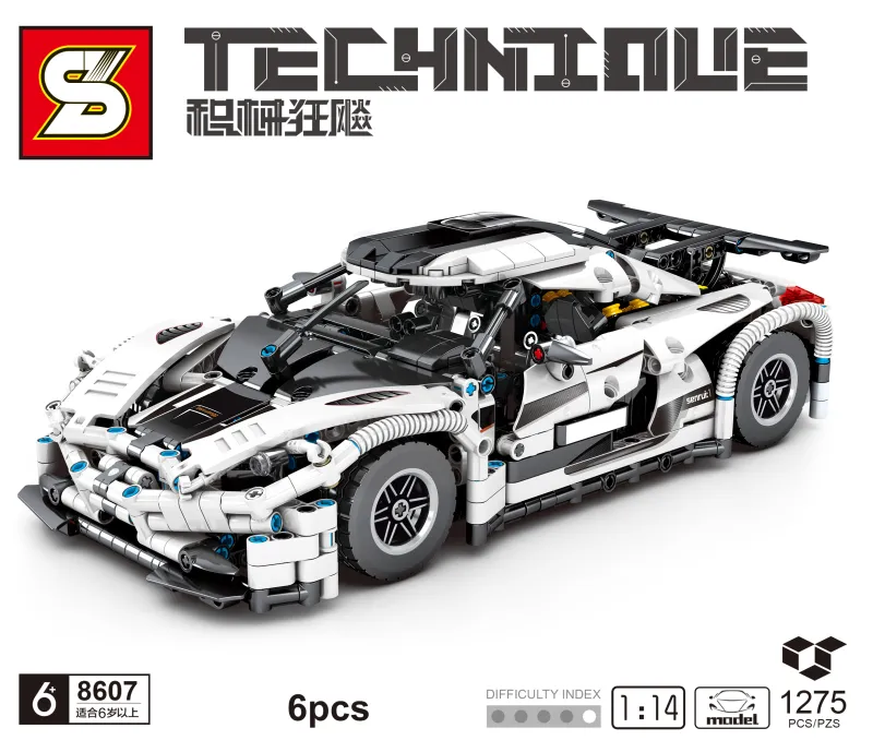 Sembo Race car in white • Set 8607 • SetDB • Merlins Bricks