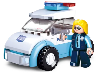 Police Woman with Police Car