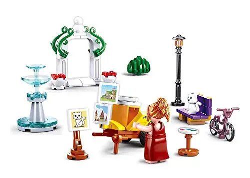 Sluban Klemmbausteine „Künstlerin Im Park“ – 114 Teile, Mit Spielfigur, Brunnen, Bank & Zubehör