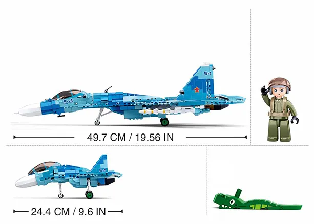 Sluban Military SU-27 Flanker-Afobrick