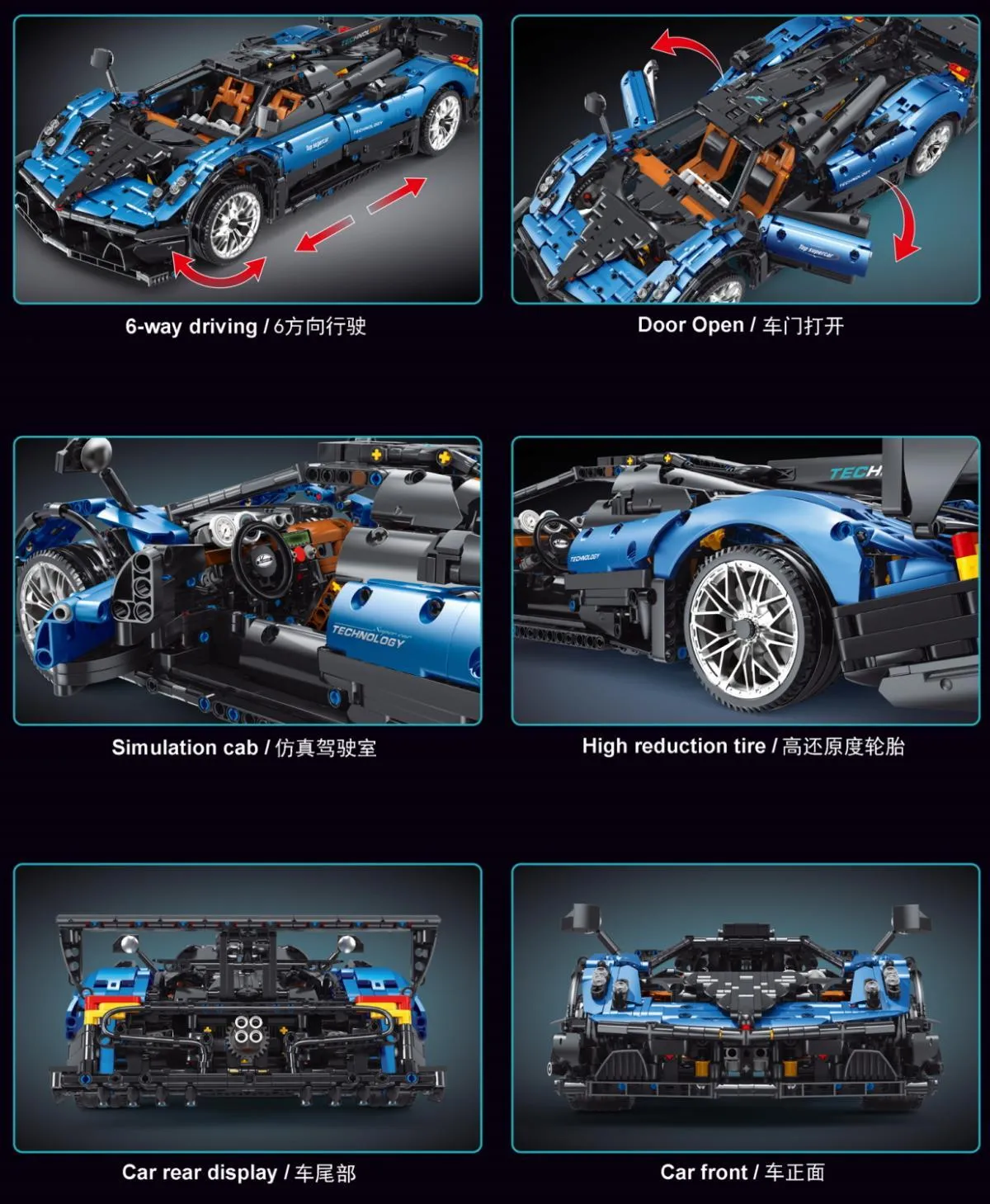 TaiGaoLe Blue super sports car • Set T5038 • SetDB