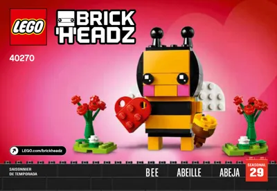 Manual BrickHeadz Valentinstags-Biene - 1