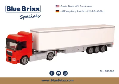 Manual Truck Augsburg 2-axle with 3-axle suitcase red - 1
