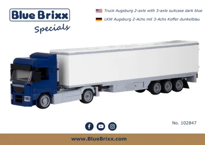 Manual Truck Augsburg 2-axle with 3-axle suitcase dark blue - 1