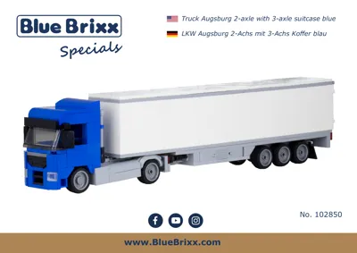 Manual Truck Augsburg 2-axle with 3-axle suitcase blue - 1