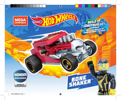 Manual + Hot Wheels™ Bone Shaker Fahrzeug zum zusammenbauen, Spielzeug Bauset, für Kinder ab 5 Jahren - 1