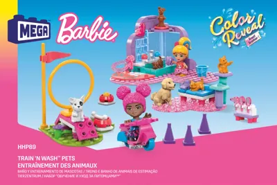 Manual - Barbie Color Reveal Bauspielzeug, Tiere zum Trainieren und Waschen mit 2 kleinen Barbie-Puppen, Zubehör, 6 Tieren, Farbwechsel und 15 Überraschungen, Konstruktionsspielzeug ab 5 Jahren - 1