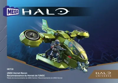 Manual Halo Spielfahrzeug-Bausets, UNSC Hornet Aufklärer-Flugzeug mit 4 beweglichen Mikro-Actionsammelfiguren zum Sammeln und Zubehör, Konstruktionsspielzeug für Kinder a 8 Jahren - 1