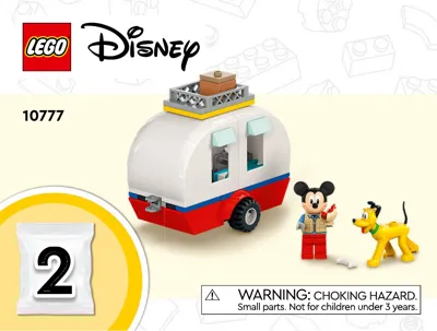 LEGO Disney Mickey Mouse and Minnie Mouse's Camping Trip 10777 Building Toy  with Camper Van, Car & Pluto Figure, for Kids 4 Plus Years Old