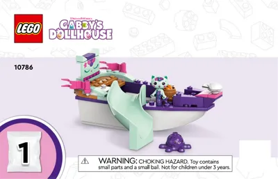 LEGO® Gabby`s Dollhouse Gabby og MerCats skip og spa 10786
