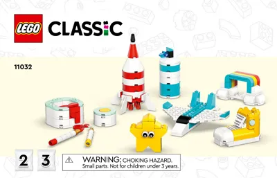 LEGO Classic Creative Color Fun 11032 Creative Building Set, Build a Plane,  Star and More with this Summer Activity for Kids, Inspire Creative Play