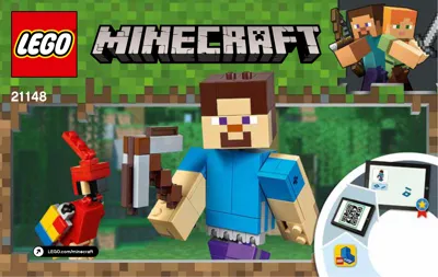 Manual Minecraft™ Steve BigFig with Parrot - 1